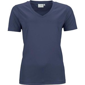 James and Nicholson Dames/dames Actief V Hals T-Shirt (Marine)