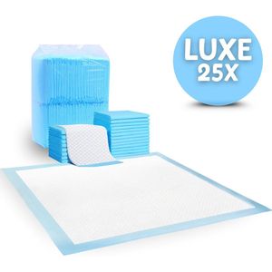 Luxe Incontinentie bed onderleggers - Wegwerp onderleggers - 60x60 cm - 25 stuks - Matrasbeschermers - kleur Blauw