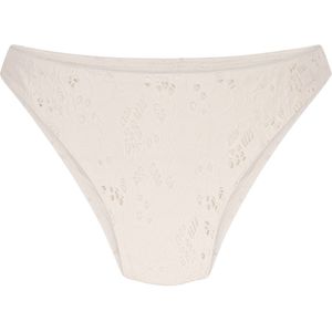 Hunkemöller Gehaakt hoog uitgesneden bikinibroekje Wit 2XL