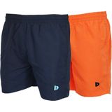 2-Pack Donnay - Sport/Zwemshort (Toon) - Sportbroek - Heren - Navy/Apricot orange (615) - maat S
