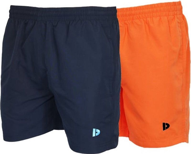 2-Pack Donnay - Sport/Zwemshort (Toon) - Sportbroek - Heren - Navy/Apricot orange (615) - maat S