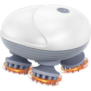 Elektrisch hoofdmassageapparaat, draagbaar huisdiermassageapparaat, draadloze hoofdmassageapparaat, USB-oplaadbaar, 5 modi, 4 koppen, waterdicht, elektrische scalp massageapparaat