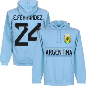 Argentinië E. Fernandez 24 Team Hoodie - Lichtblauw - S