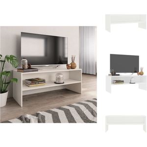 vidaXL Tv-meubel Vintage - Bewerkt hout - 100 x 40 x 40 cm - Wit - Kast