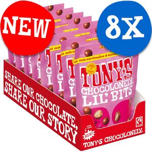 Tony's Chocolonely Lil’Bits Melk marshmallow & biscuit mix - Tony Chocolonely mini - Chocolade mix - Chocola koekjes - 8x 120g