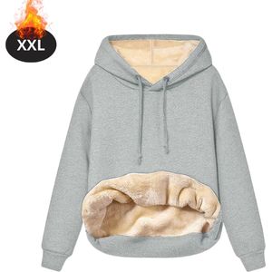 Livano Hoodie Dames - Sweaters - Sweater - Warme Trui - Met Capuchon - Lichtgrijs - XXL