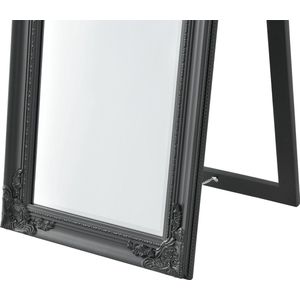 Vrijstaande spiegel Jude - Met Barok Lijst - Verstelbaar - 160x40 cm - Donkergrijs - Eucalyptushout - Luxe Look