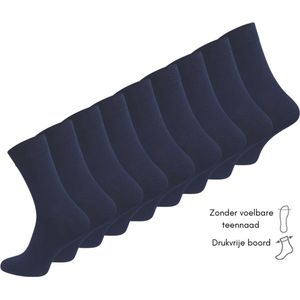 Diabetes Sokken - Marineblauw - Drukvrije Boord - Set van 9 Paar