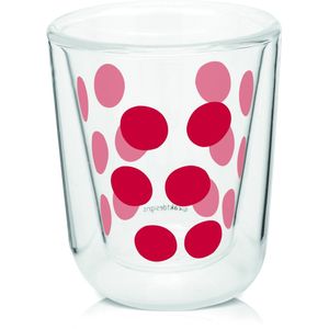 Zak!Designs Dotdot Espressobeker - Dubbelwandig - 7,5 cl - Rood