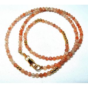 Natuurlijk Zonnesteen collier geel verguld