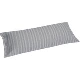 Yumeko kussensloop velvet flanel grijs/blauw stripe 40x80 - Biologisch & ecologisch - 1 stuk