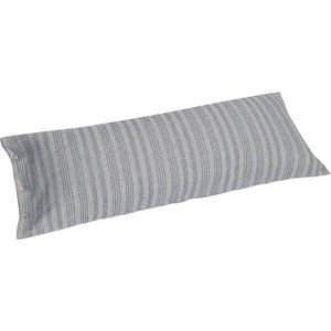 Yumeko kussensloop velvet flanel grijs/blauw stripe 40x80 - Biologisch & ecologisch - 1 stuk