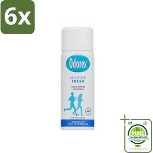 Odorex - Deodorant Spray - Mini Marine Fresh - Fris & Compact - 50 ml - Voordeelverpakking - 6 stuks - Deodorant - Antitranspirant