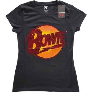 David Bowie - Diamond Dogs Logo Dames T-shirt - M - Zwart