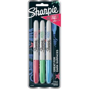 Sharpie - Metallic Colors - Rood, Groen, Blauw - Fijne punt - per 3 verpakt