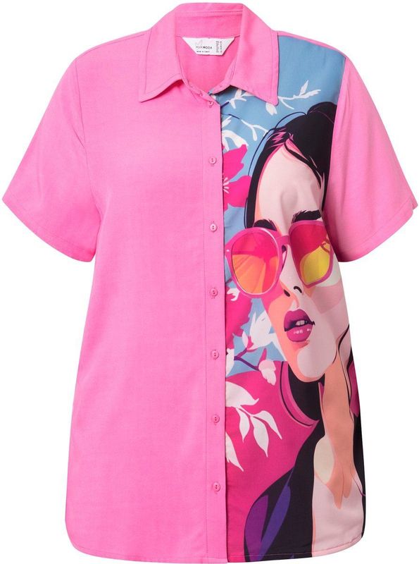 MIAMODA - Dames - Blouse A-lijn - Flamingo - Maat 42