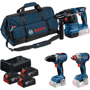 Bosch - Blauw - Accutoolkit 3 - Toolkit 18V - GSR 18V-65 + GDX 18V-285 + GBH 18V-22