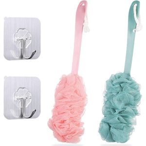 Lange Steel Badborstel en Douche Loofah voor Exfoliatie en Dode Huidverwijdering - Set van 2