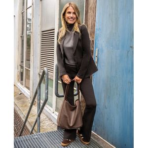 Je m'appelle Dames Broek Flared Met stretch - Bruin - Maat L