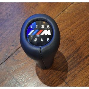 Pook -pookknop -versnellingspook -Bmw M pook leder- geschikt voor E90 E91 E92 E93 E30 E32 E34 E36 E38 E39 E46 E53 e60 E63 E83 E84 (6 Versnellingen)