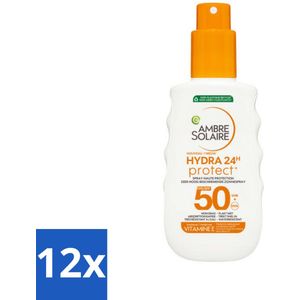 Garnier - Ambre Solaire - Zonnebrandspray - Hydra 24H Protect - SPF 50 - 150 ml - Voordeelverpakking - 12 stuks