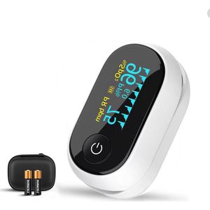 Auriva® Saturatiemeter - Saturatiemeter - zuurstofmeter vinger - Oximeter - Hartslag - CE Certificatie - NL EN - Koord + Batterijen + Tasje