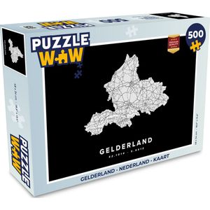 Puzzel Gelderland - Nederland - Kaart - Legpuzzel - Puzzel 500 stukjes