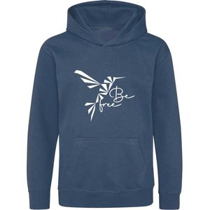 Be Friends Hoodie - Be free bird - Heren - Blauw - Maat S