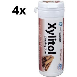 Miradent Xylitol Kauwgom | Kaneel | 4 x 30 stuks | Voordeelverpakking
