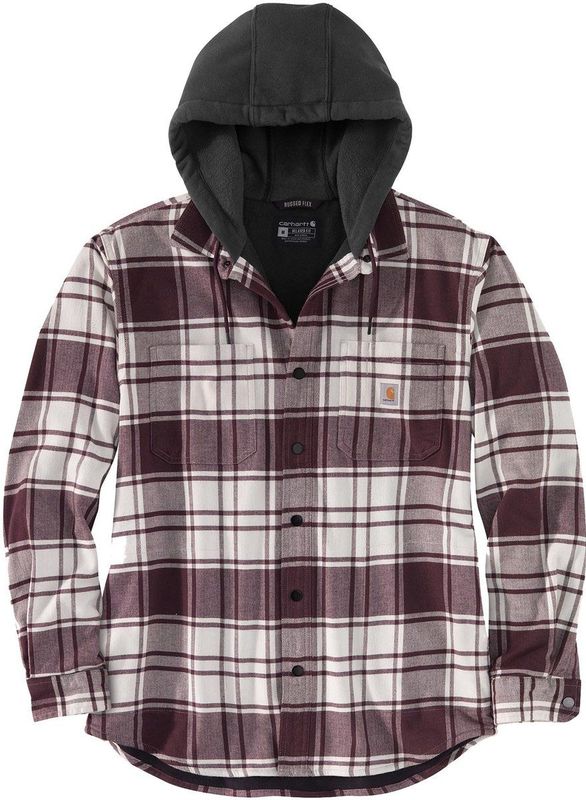 Carhartt Jacke Flannel Fleece Lined Hooded Shirt Jac Malt