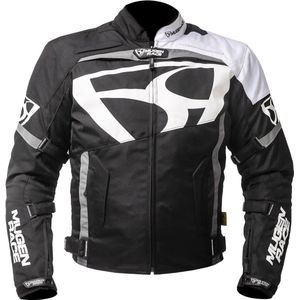 MUGENRACE Aggressore-T Zwart Wit Waterdichte Textieljas - Maat L - Jas
