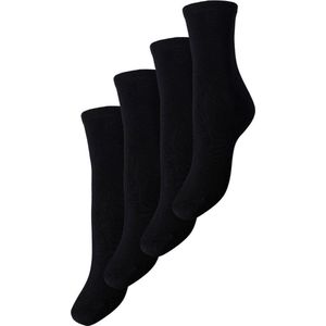 Pieces 4-paar dames sokken - Black - 39/41 - Zwart