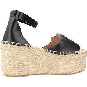 Clara Duran - 635Cd - Plateau Wedge Sandalen - Zwart - Dames