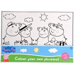 Kleur je eigen placemat Peppa Pig