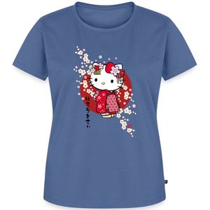 Hello Kitty In Een Rode Kimono En Kersenbloesems Premium T Shirt Dames