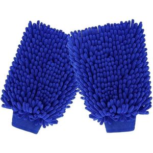 2 Stuks Washandschoen - Autowashandschoen Microvezel - Autowas - Autoreinigingshandschoenen - Microvezel doekjes - Microvezel doek - blauw