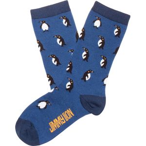 Jimmy Lion - Kids Sokken - Blauw - Penguins - Slijtvast Katoen