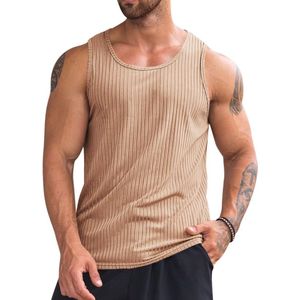 Heren Tanktop Fitness Muscle Shirt Gym Kleding Onderarm Shirt Bodybuilding Mouwloos Sport T-shirt