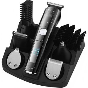 11-in-1 tondeuse voor mannen: baardtrimmer, neus-/lichaamshaartrimmer, waterdicht, verwisselbare koppen, USB-oplaadbaar, snijkopset