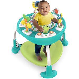 Loophulp Baby - Looptrainer - Leren Lopen - Baby 2-in-1 Activiteitencentrum, Speelse Vijver, Groen/Meerkleurig