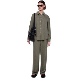 Pieces Broek Pcvinsty Hw Linen Pant Noos Bc 17146434 Deep Lichen Green Dames Maat - W28 X L30