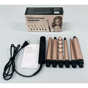 6 in 1 Multistyler - Hairwrap - Airstyler - Multistyler - Krultang - Krulborstel - Fohnborstel roterend - Haardroger met Borstel - Hairstyler - Stijlborstel - Roze