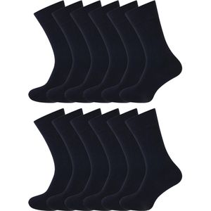 Bamboe sokken | Voor gevoelige huid | Merk: Basset | Kleur: Zwart | Maat: 35 t/m 46 | 12 Paar