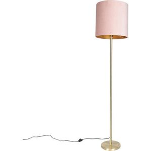 QAZQA simplo - Moderne Vloerlamp | Staande Lamp met kap - 1 lichts - H 1840 mm - Roze - Woonkamer | Slaapkamer