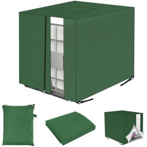 IBC Tankafdekking met Kijkvenster - Beschermhoes voor Waterreservoir - 1 stuk - Groen - PVC - 120 x 100 x 116 cm