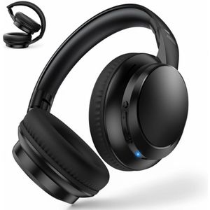 Opvouwbare Koptelefoon Draadloos - Equalizer & Bluetooth 5.4 - Inklapbaar - Over-Ear Headset met Microfoon - 10 Uur Speeltijd - Zwart