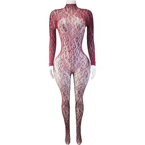 BamBella ® - Panty pak -Onesize - body suit - Dames - Onesize - Erotische jumpsuit van kant lingerie rood