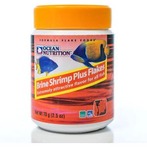 Ocean nutrition brine shrimps plus flakes 156gr marine vissenvoer