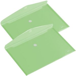 2 Plastic Enveloptassen - A4 - Transparant Groen - Gratis Verzonden