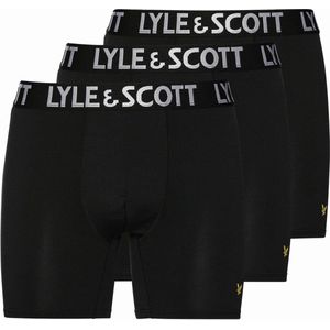 Lyle & Scott - Heren Onderbroeken Elton 3-Pack Boxers - Zwart - Maat S
